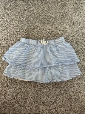 Nautica Blue and White Striped Ruffle Skirt